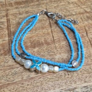Blauwe rocaille armband