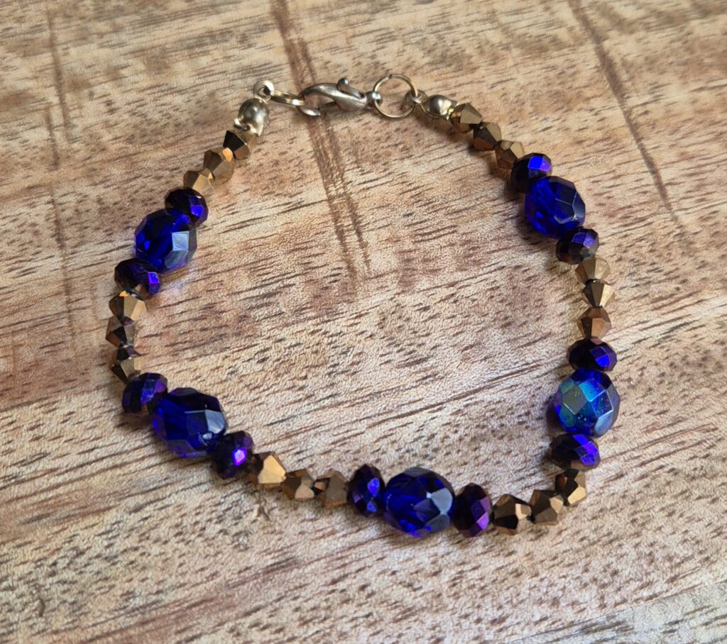 Brons paars/blauw armband
