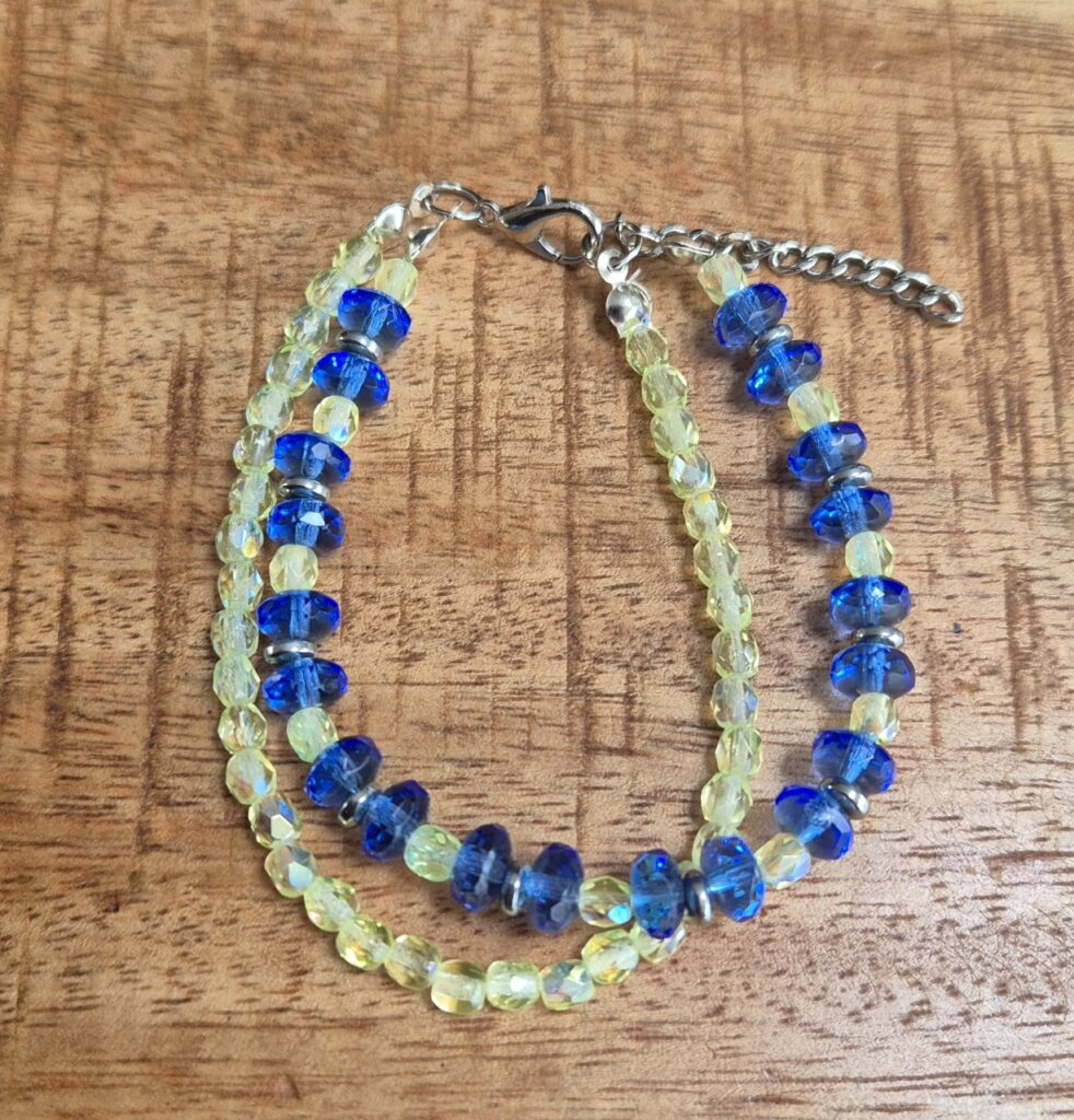 Zomerse armband blauw/groen
