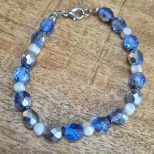 Blauwe Tsjechische facet armband