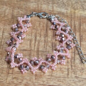 Roze facet rocaille armband