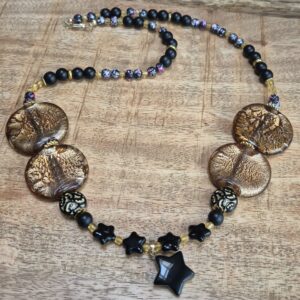 Goudzwart ketting ster