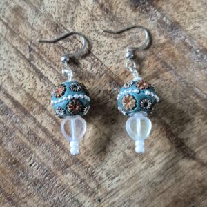 Aqua bloom oorbellen