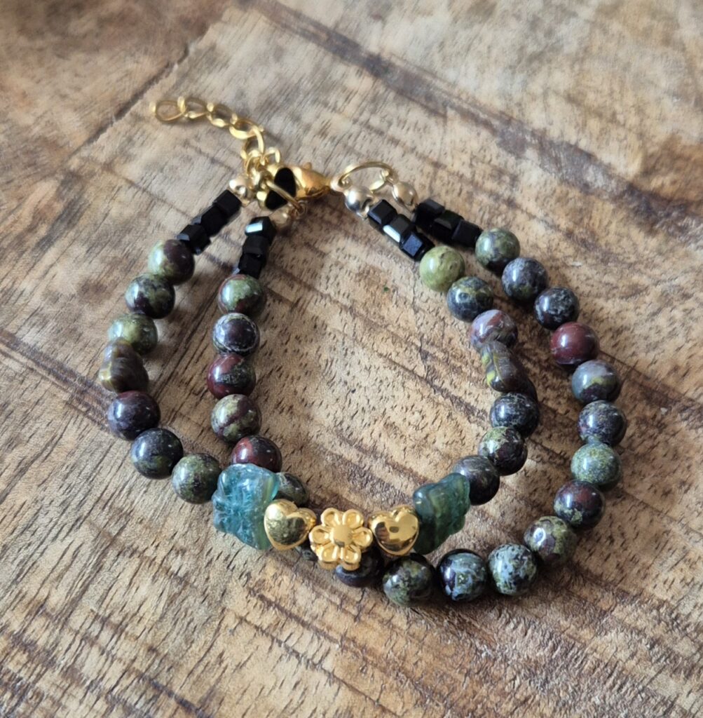 Natuursteen herfst armband