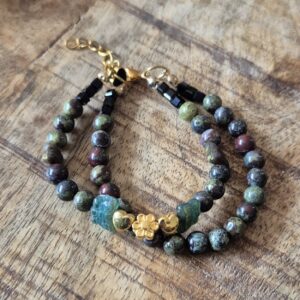 Natuursteen herfst armband