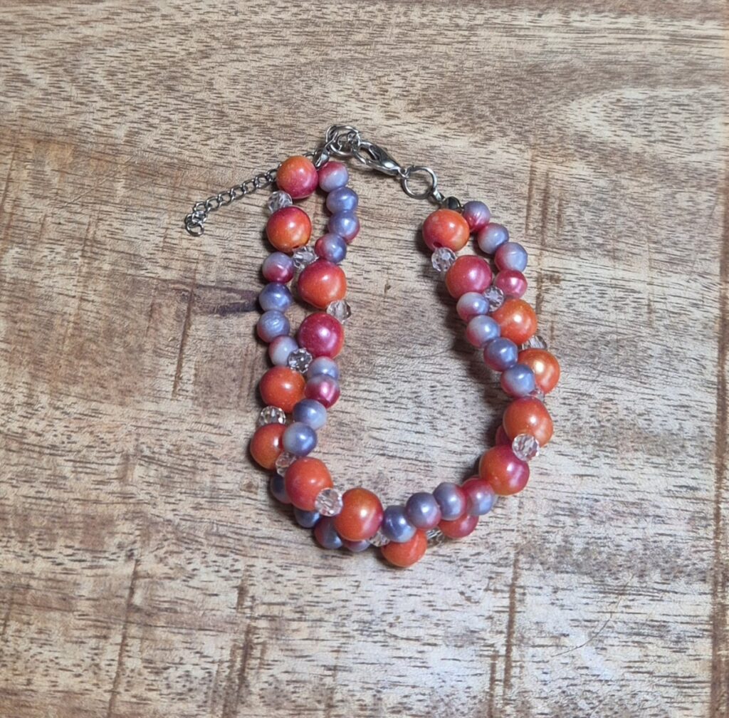 Paars oranje armband