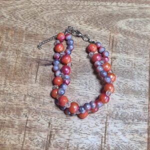 Paars oranje armband