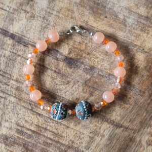 Oranje armband bloem