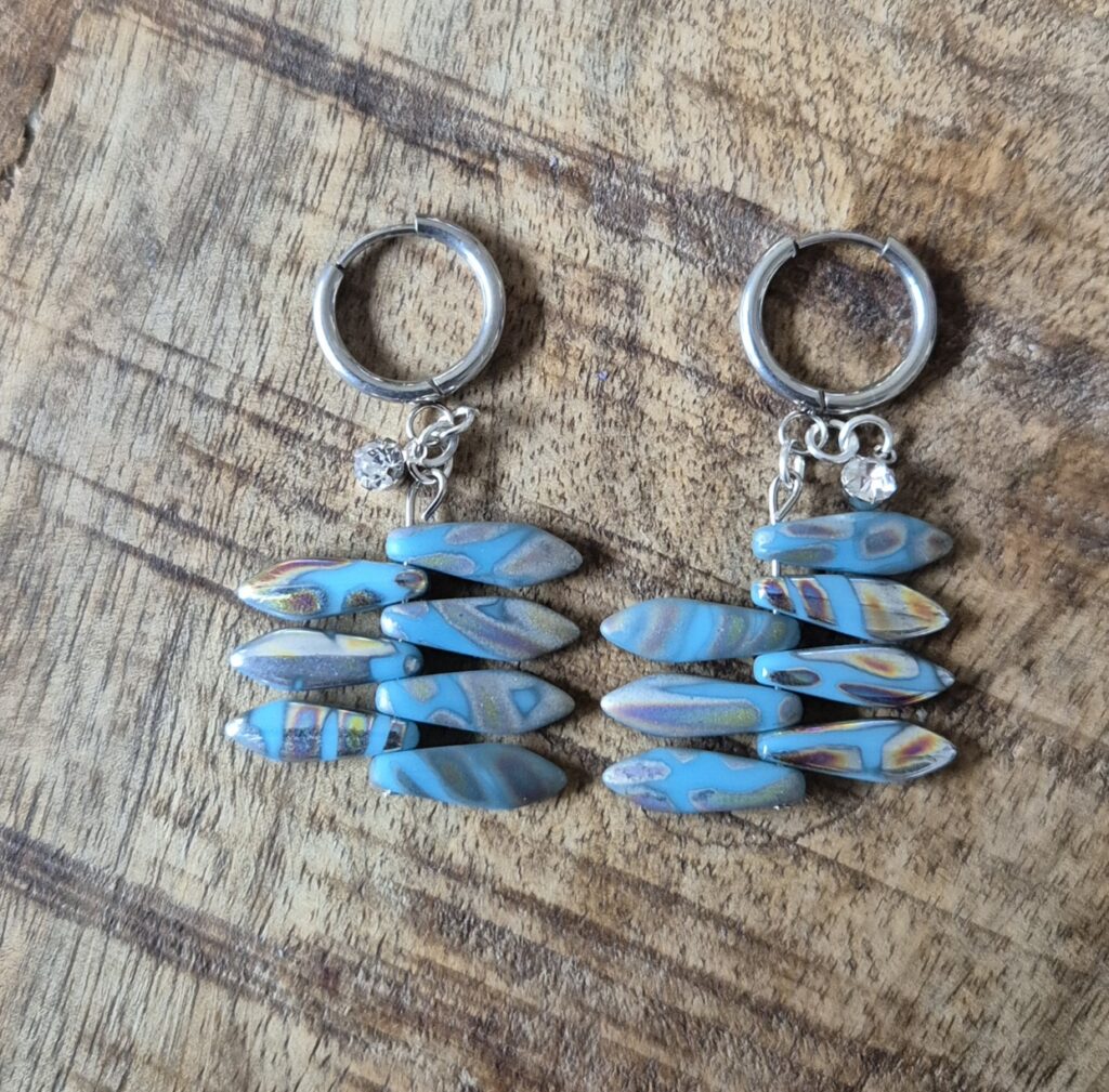 Blauwe oorbellen