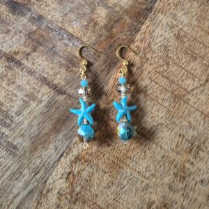 Turquoise beach oorbellen
