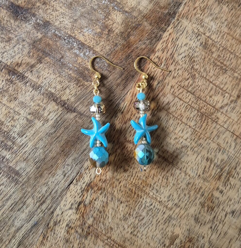 Turquoise beach oorbellen