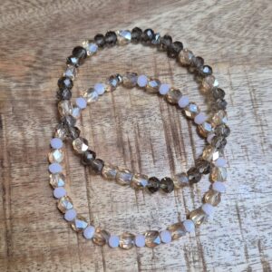 Glaskralen elastiek armbandjes