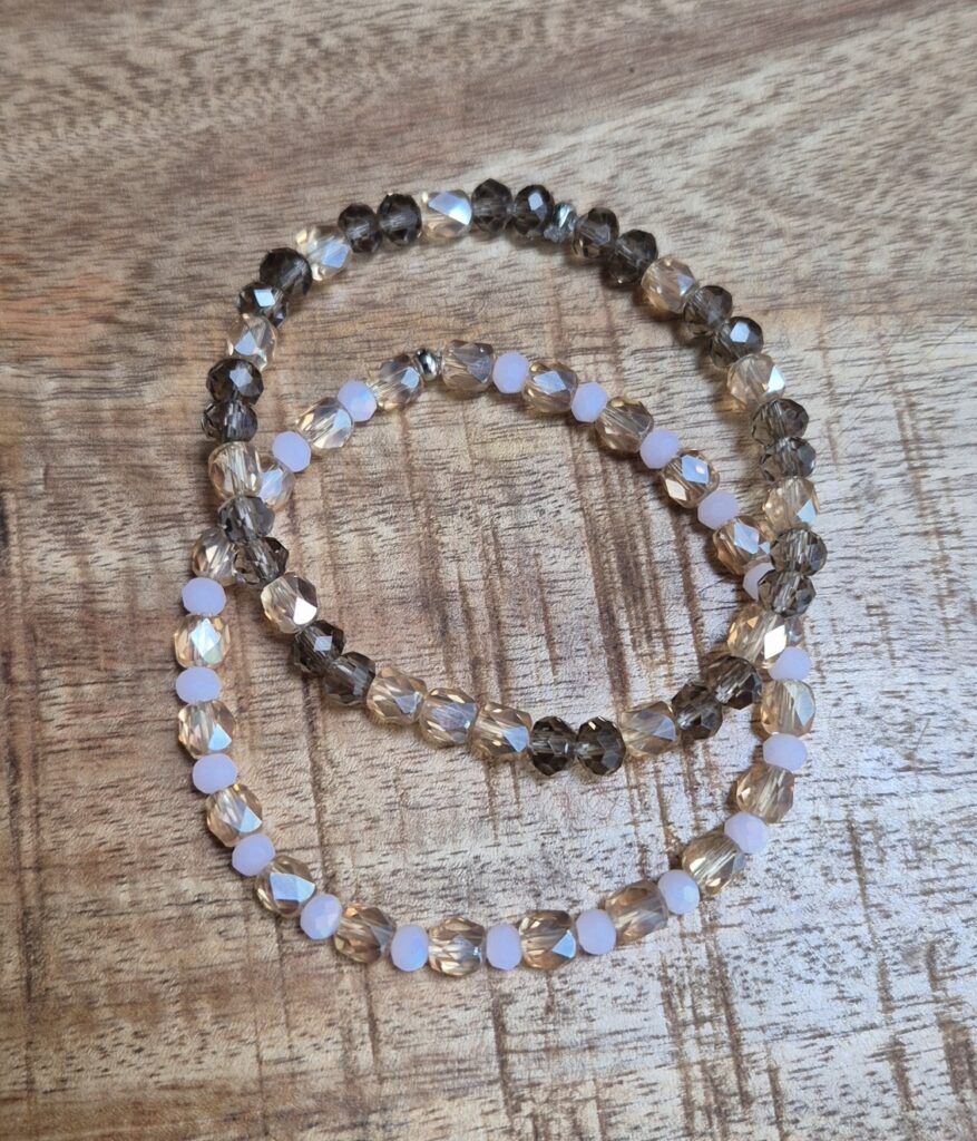 Glaskralen elastiek armbandjes
