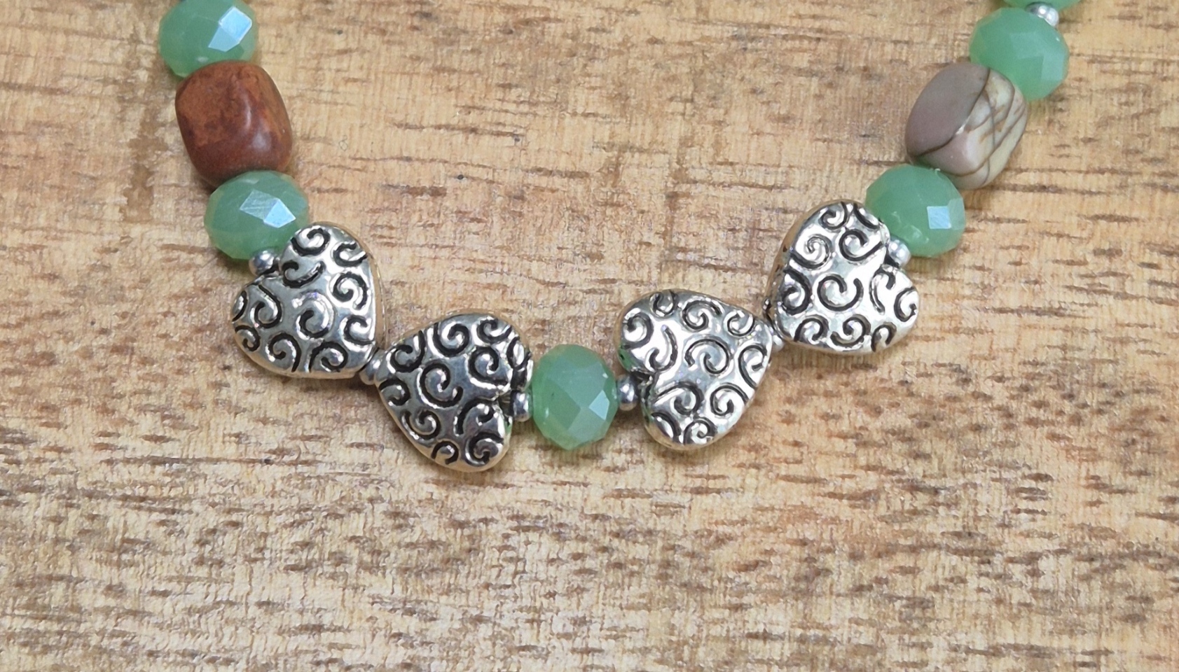 Mintgroene armband hart - Afbeelding 2