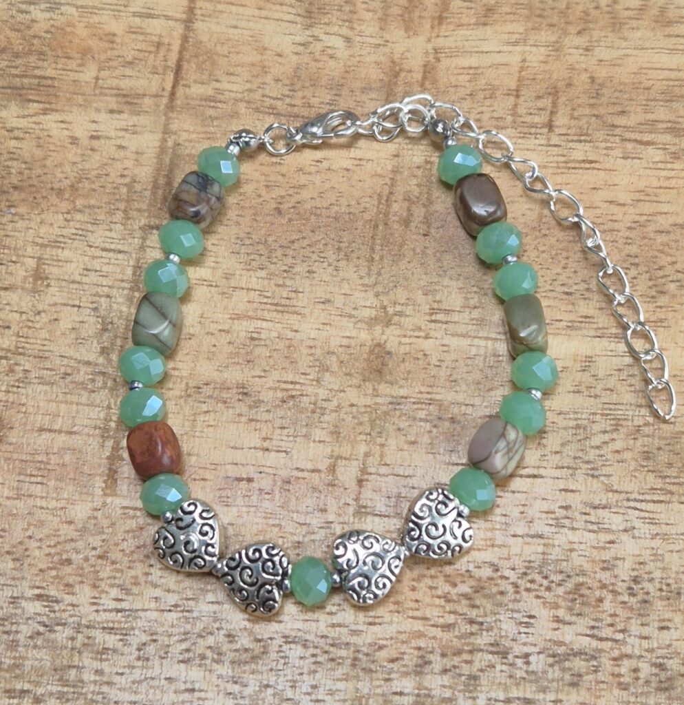 Mintgroene armband hart