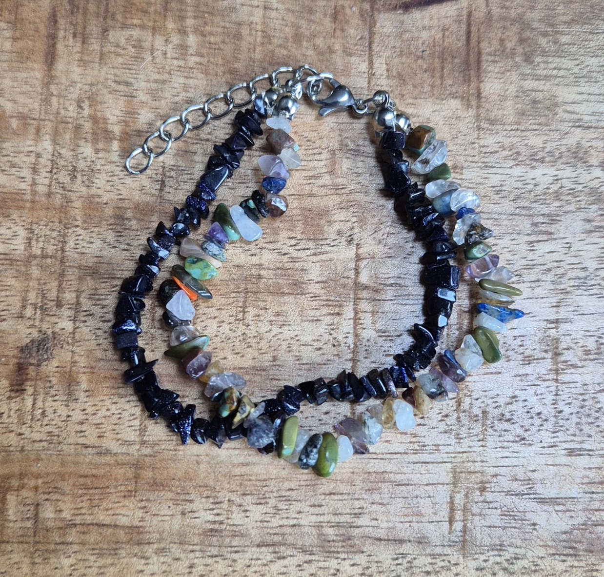 Natuursteen chip armband