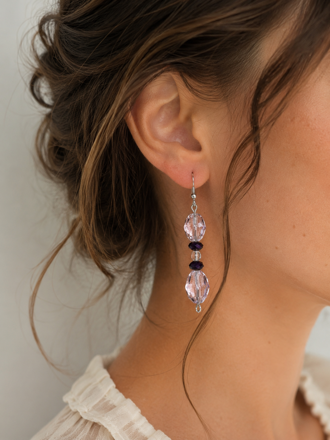 Roze glasoorbellen - Afbeelding 2